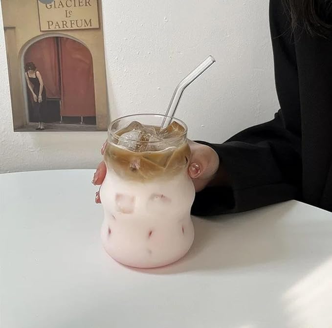 WRINGO Glass Sipper Can, 510 ML, Transparent, Mason Jar Cup with Lid and Straw, Drinking Glasses for Smoothies, Iced Coffee, Boba Tea, Cocktails, Beer, Juice & Milkshakes (Set of 1) (WR-01)