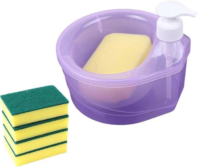 Generic Kitchen Soap Dispenser Scrubber Holder 2 in 1