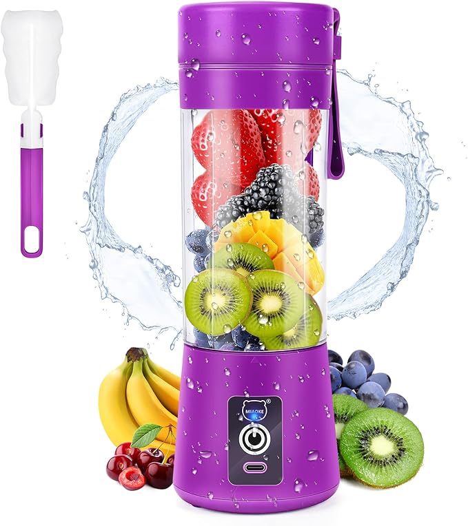 Portable Blender,  Personal Mini Juice Blender, USB Rechargeable Juicer Cup with Si