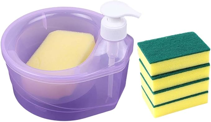 Generic Kitchen Soap Dispenser Scrubber Holder 2 in 1